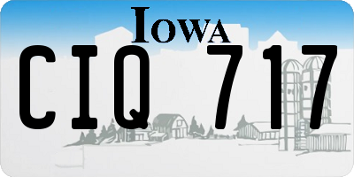 IA license plate CIQ717