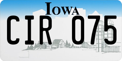 IA license plate CIR075
