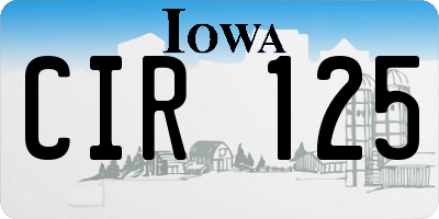 IA license plate CIR125