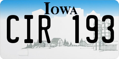 IA license plate CIR193
