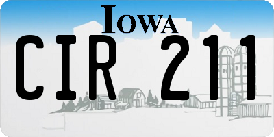 IA license plate CIR211