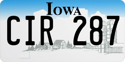 IA license plate CIR287