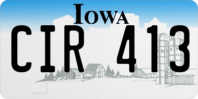 IA license plate CIR413