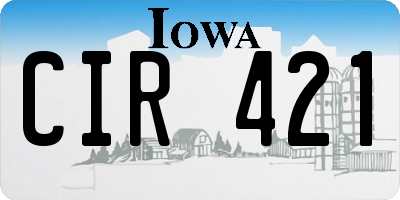 IA license plate CIR421