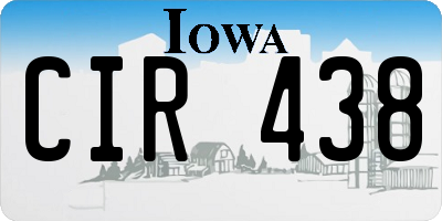 IA license plate CIR438