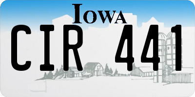 IA license plate CIR441
