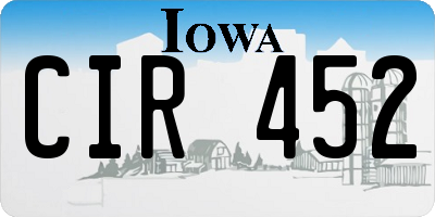 IA license plate CIR452