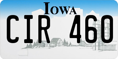 IA license plate CIR460