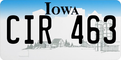 IA license plate CIR463