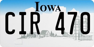 IA license plate CIR470
