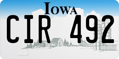 IA license plate CIR492
