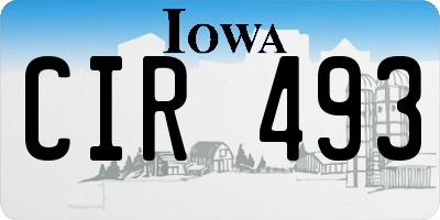 IA license plate CIR493