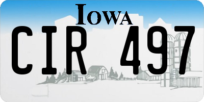 IA license plate CIR497
