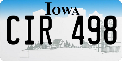 IA license plate CIR498