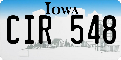 IA license plate CIR548
