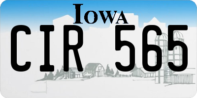 IA license plate CIR565