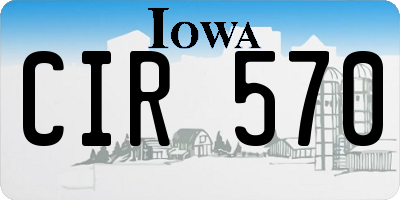 IA license plate CIR570