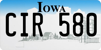 IA license plate CIR580