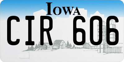 IA license plate CIR606