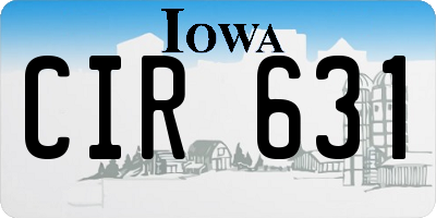 IA license plate CIR631
