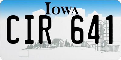IA license plate CIR641