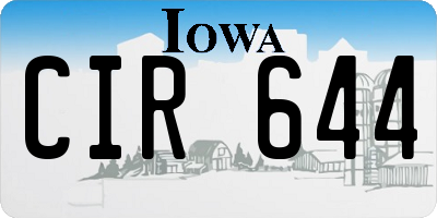 IA license plate CIR644