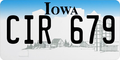IA license plate CIR679