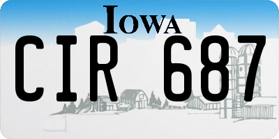 IA license plate CIR687