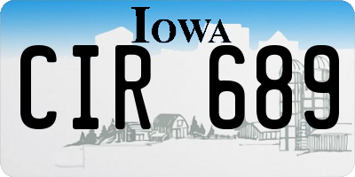 IA license plate CIR689