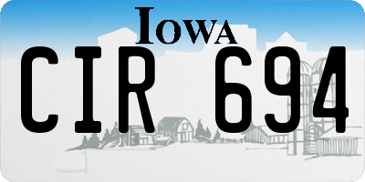 IA license plate CIR694