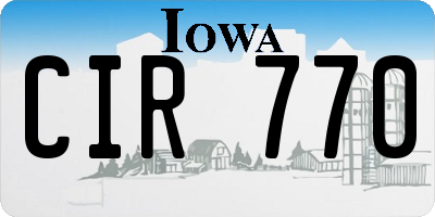 IA license plate CIR770