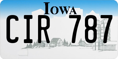 IA license plate CIR787