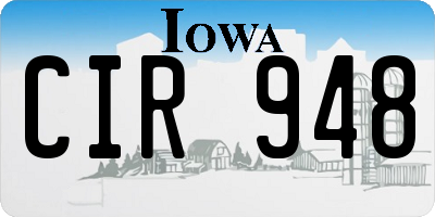 IA license plate CIR948