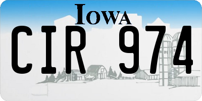 IA license plate CIR974