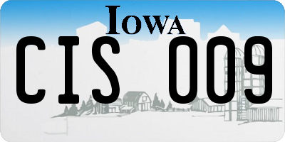IA license plate CIS009