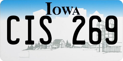 IA license plate CIS269