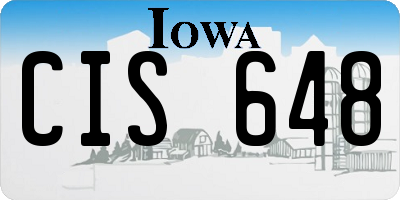 IA license plate CIS648