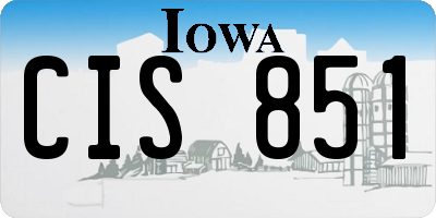 IA license plate CIS851