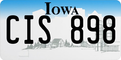 IA license plate CIS898