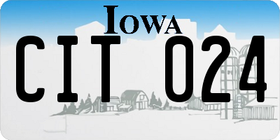 IA license plate CIT024