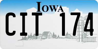 IA license plate CIT174