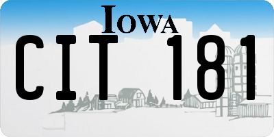 IA license plate CIT181