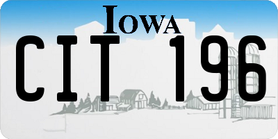 IA license plate CIT196