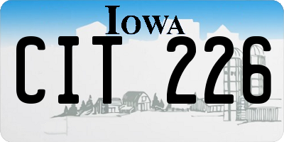 IA license plate CIT226