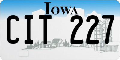 IA license plate CIT227