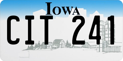 IA license plate CIT241