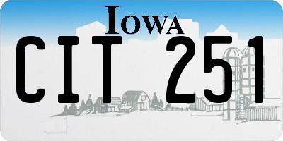 IA license plate CIT251