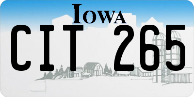 IA license plate CIT265