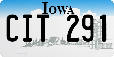 IA license plate CIT291