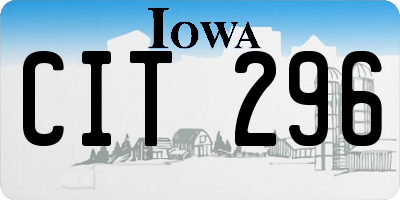 IA license plate CIT296